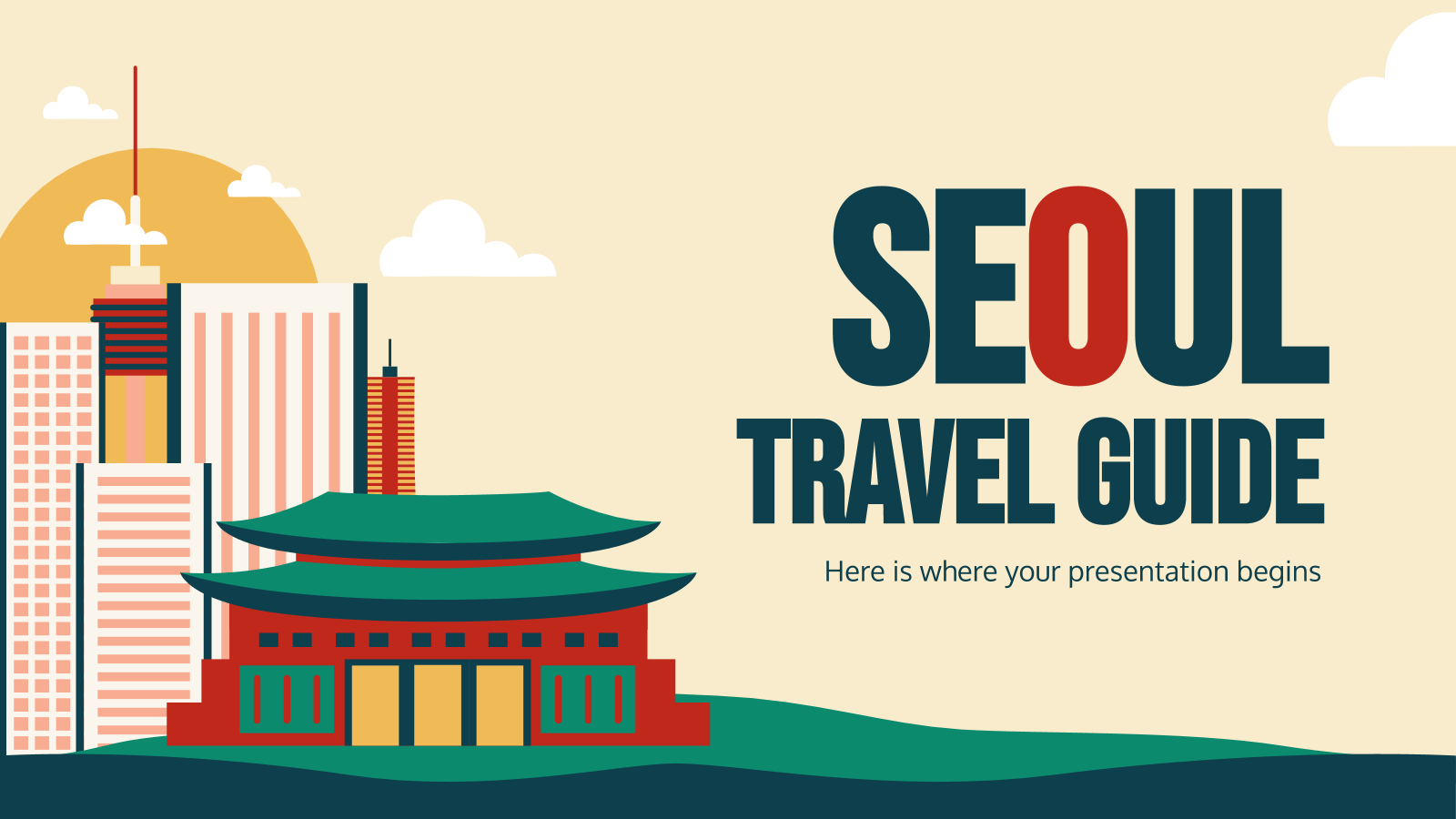 旅游指南：首尔PowerPoint模板